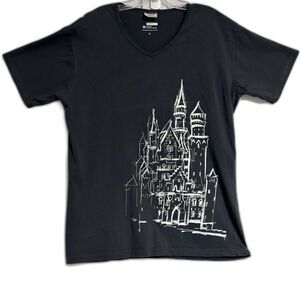 Neuschwanstein Castle Men's Slim V XL Shirt James & Nicholson Gray Graphic Tee